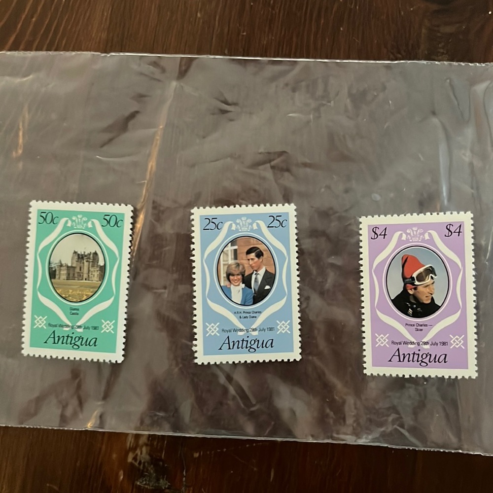 1981 Royal Wedding Antigua Stamps Princess Diana & Prince Charles